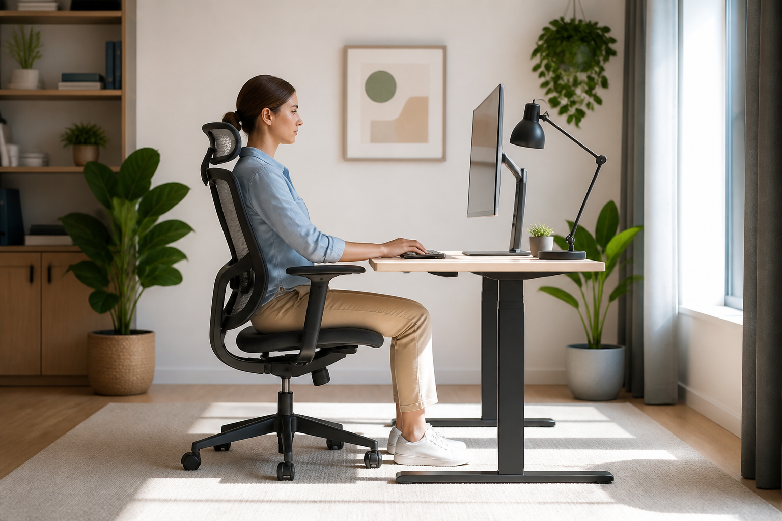 Dynamic Ergonomic Home Office Setup for Active Workers
