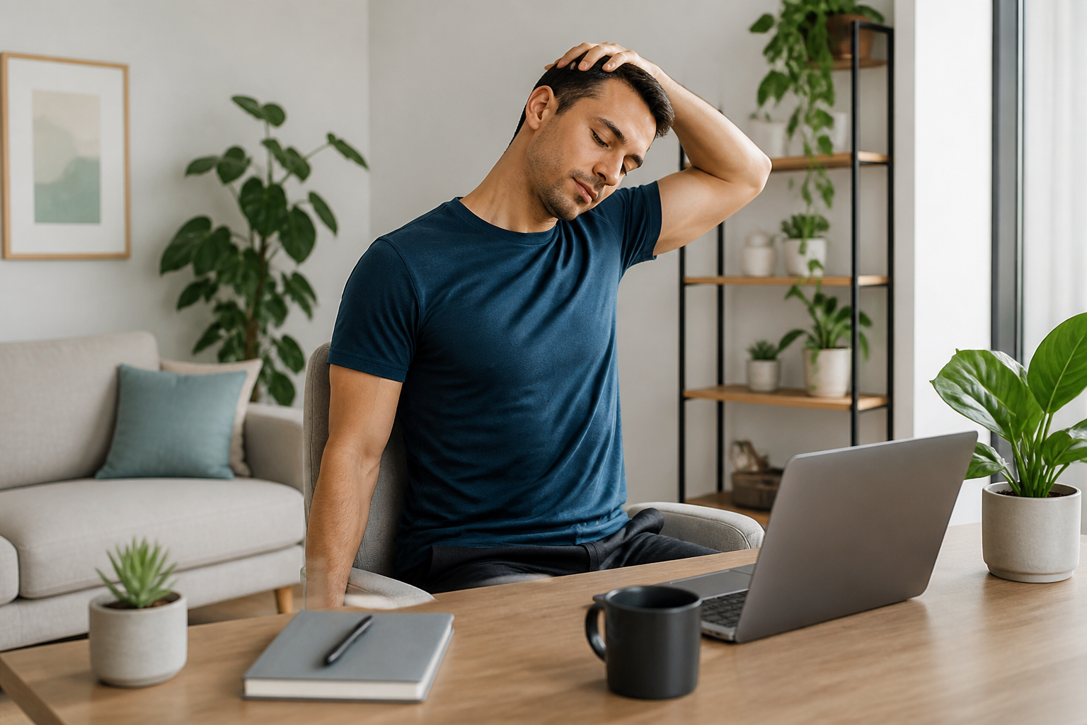 Easy desk exercises for remote workers: Morning routine