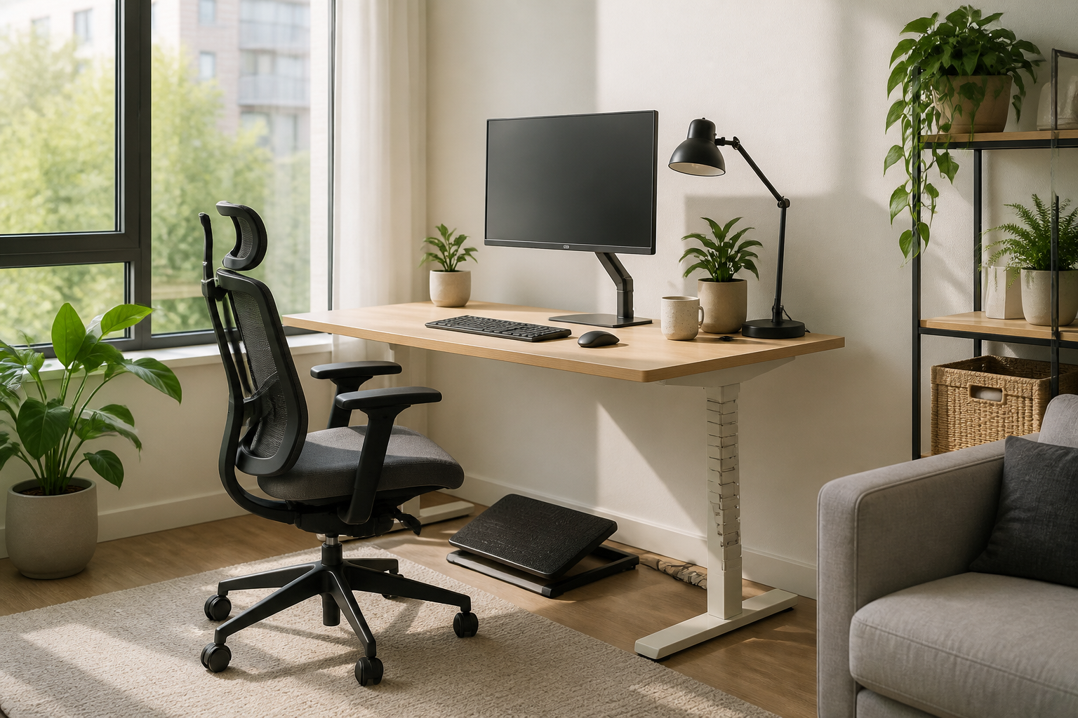 Minimalist Ergonomic Home Office Setup for Small Apartments